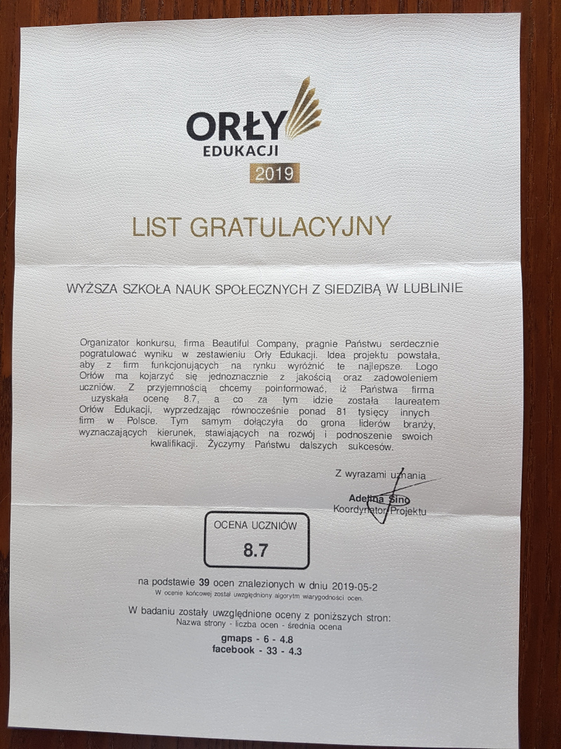 Orły list